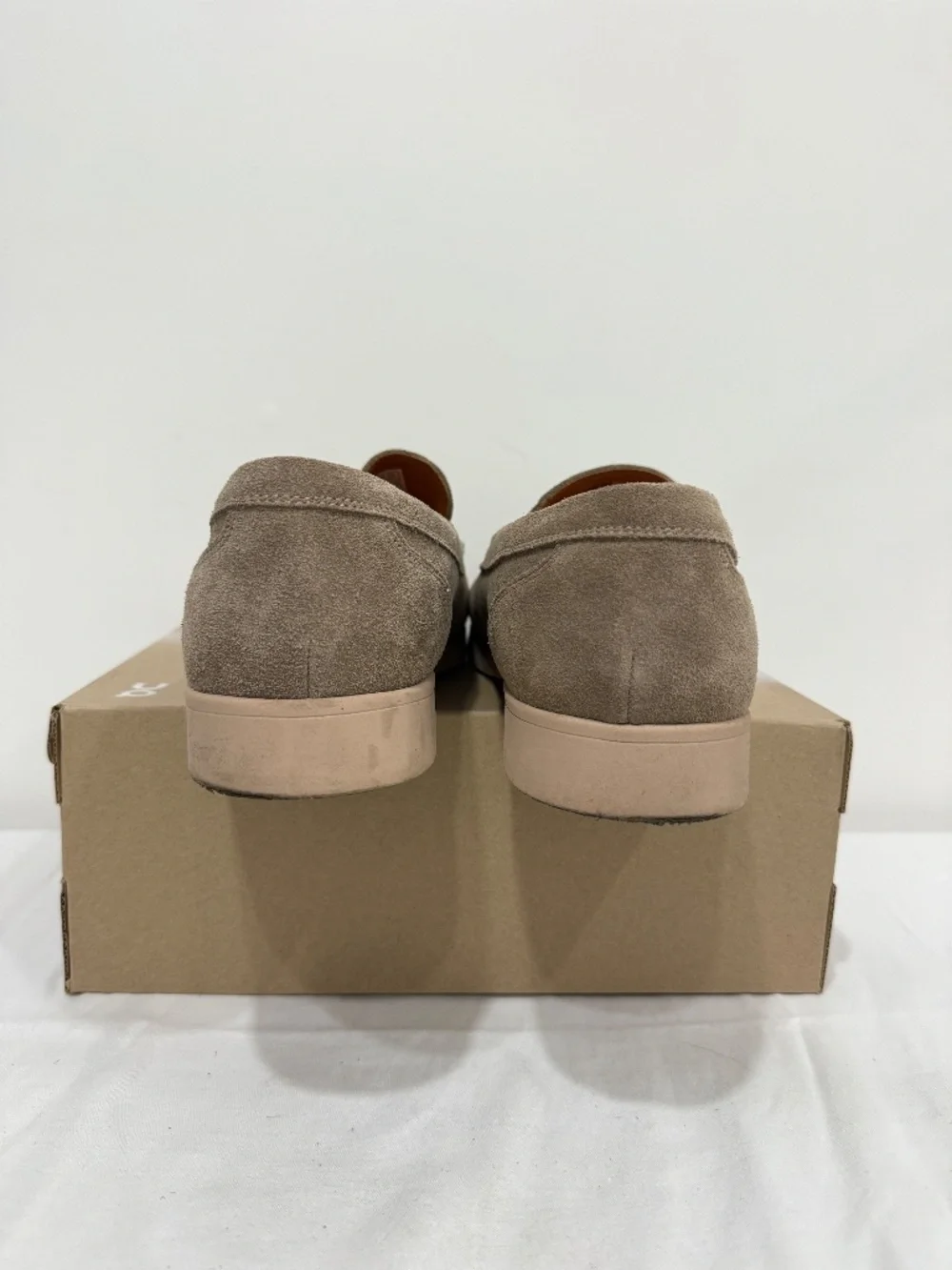 Used W/O Box! Men's Lands' End Tan Slip On Dress Shoes Size 11